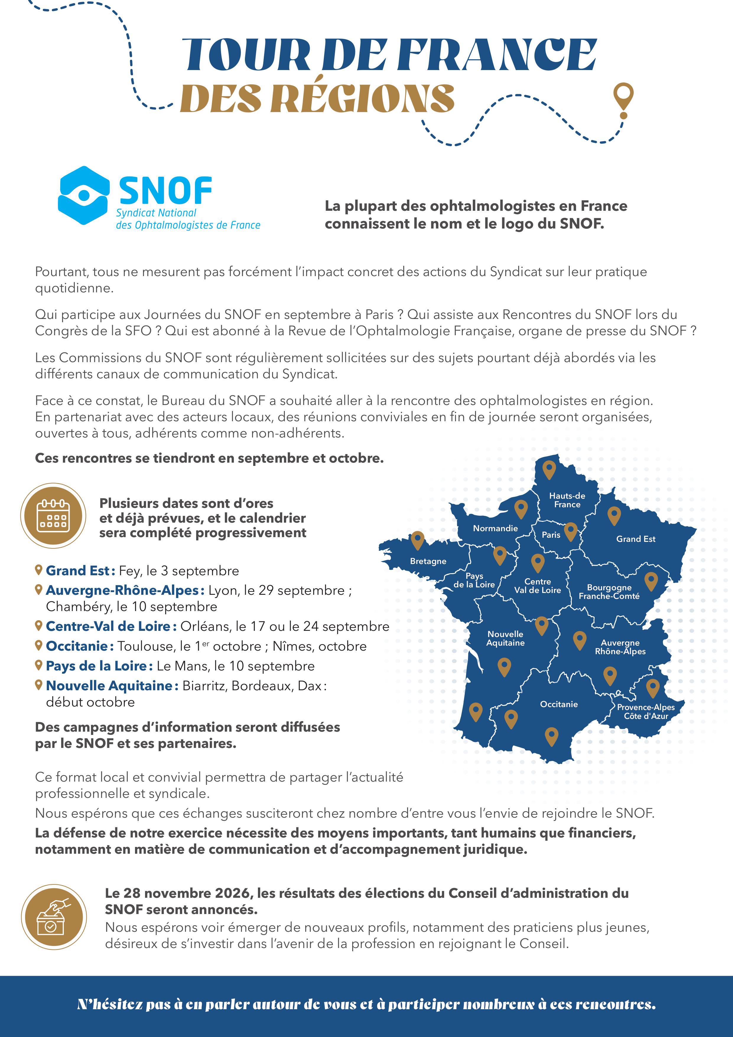 Le Tour de France des régions du SNOF